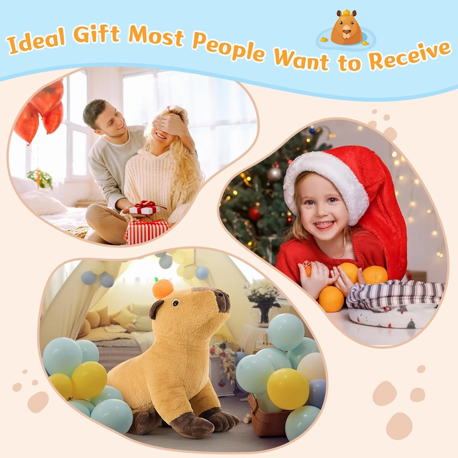 MaoGoLan Big Capybara Plush Toy, 24” Lifelike Large Capybara Stuffed Animal, Realistic Giant Stuffed Capybara Soft Body Hugging Pillow for Boy Girl, Best Gift for Special Day
