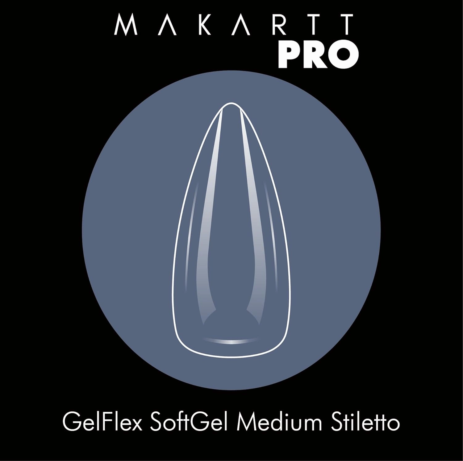 MarkattPro GelFlex Soft Gel Stiletto Medium Nail Tip | 500pc Box | 14 Sizes 00-9, Soft Gel Nail Tips For Nail Technicians | Medium Natural Stiletto Clear