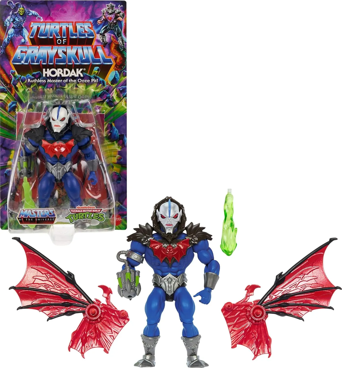 Masters of the Universe Mattel Origins Turtles of Grayskull Action Figure & Accessories, Hordak Collectible Toy with 16 Joints, TMNT & Motu Crossover