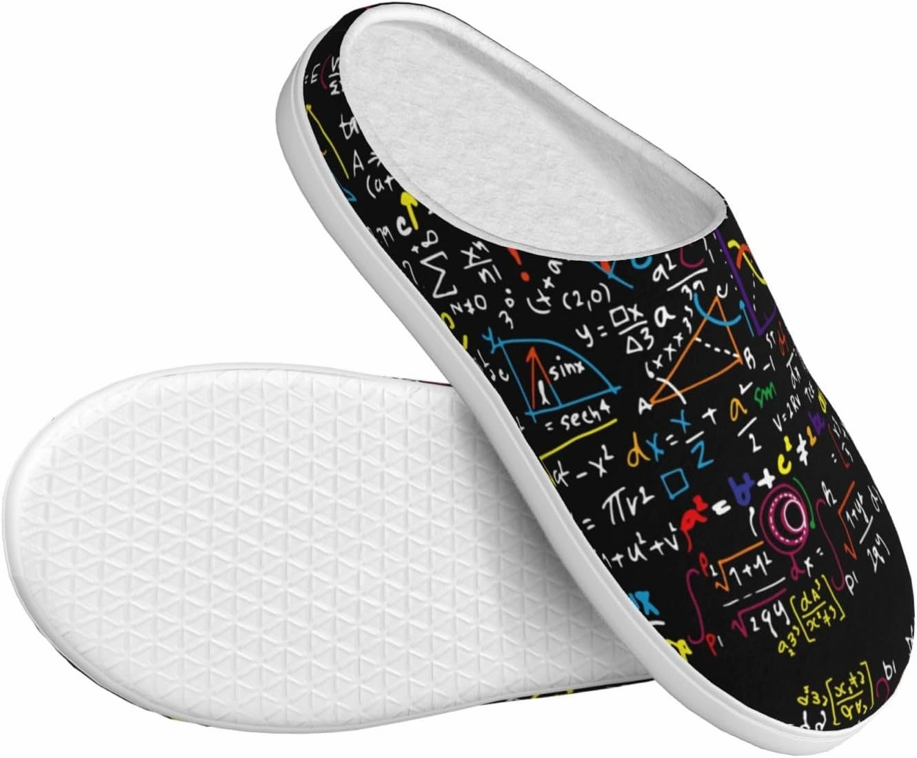 Math Formula print Men's Women's Slippers Comfort Closed Toe House Shoes Fall Winter Home Slippers Indoor Scuff