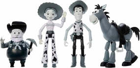 Mattel Disney and Pixar Toy Story Set with 4 Action Figures, Black & White Woody's Roundup Pack with Woody, Jessie, Bullseye & Stinky Pete, 7-Inch Scale