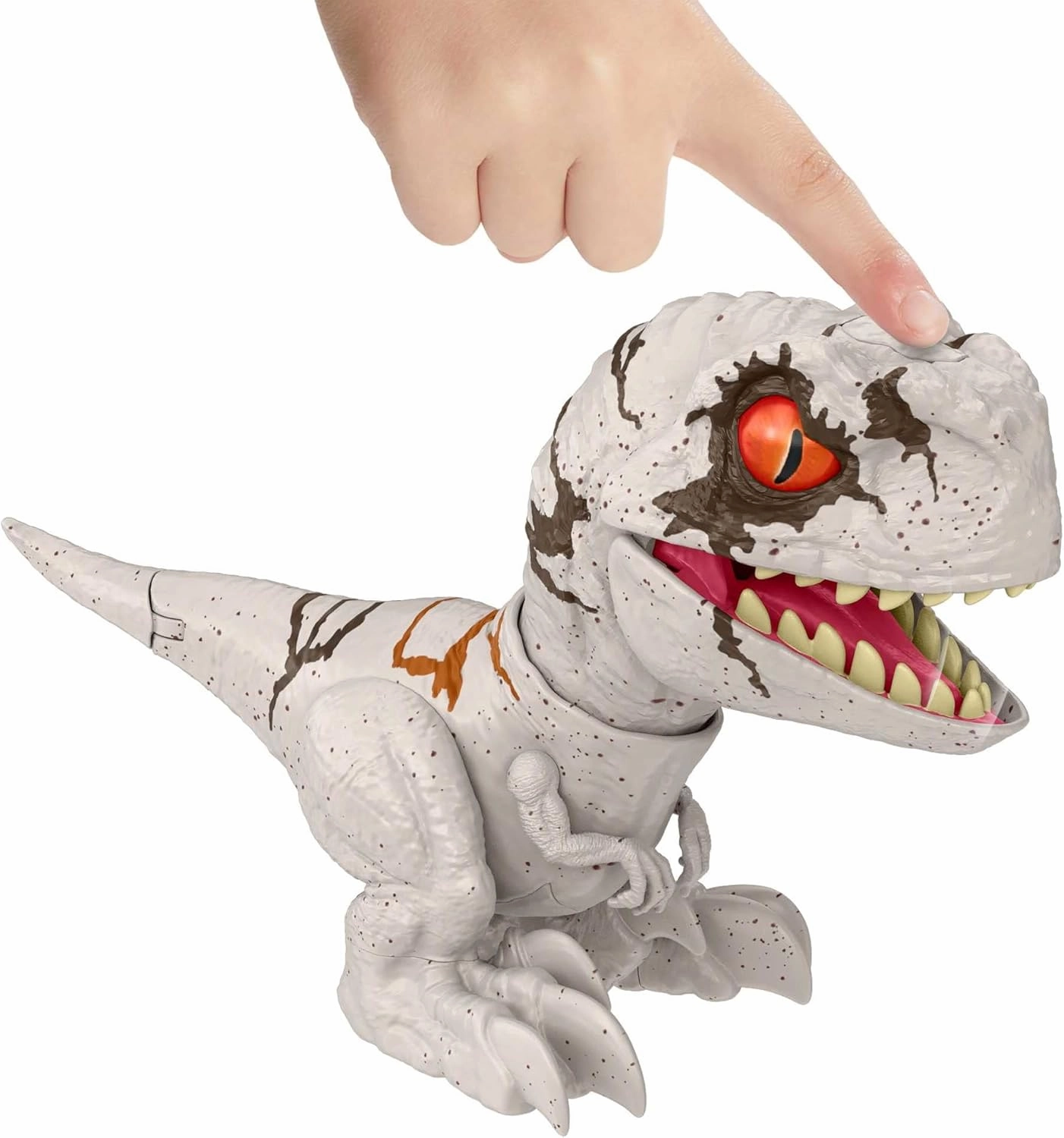 Mattel Jurassic World Dominion Uncaged Rowdy Roars Atrociraptor Ghost Dinosaur Action Figure, Toy with Interactive Motion & Sound