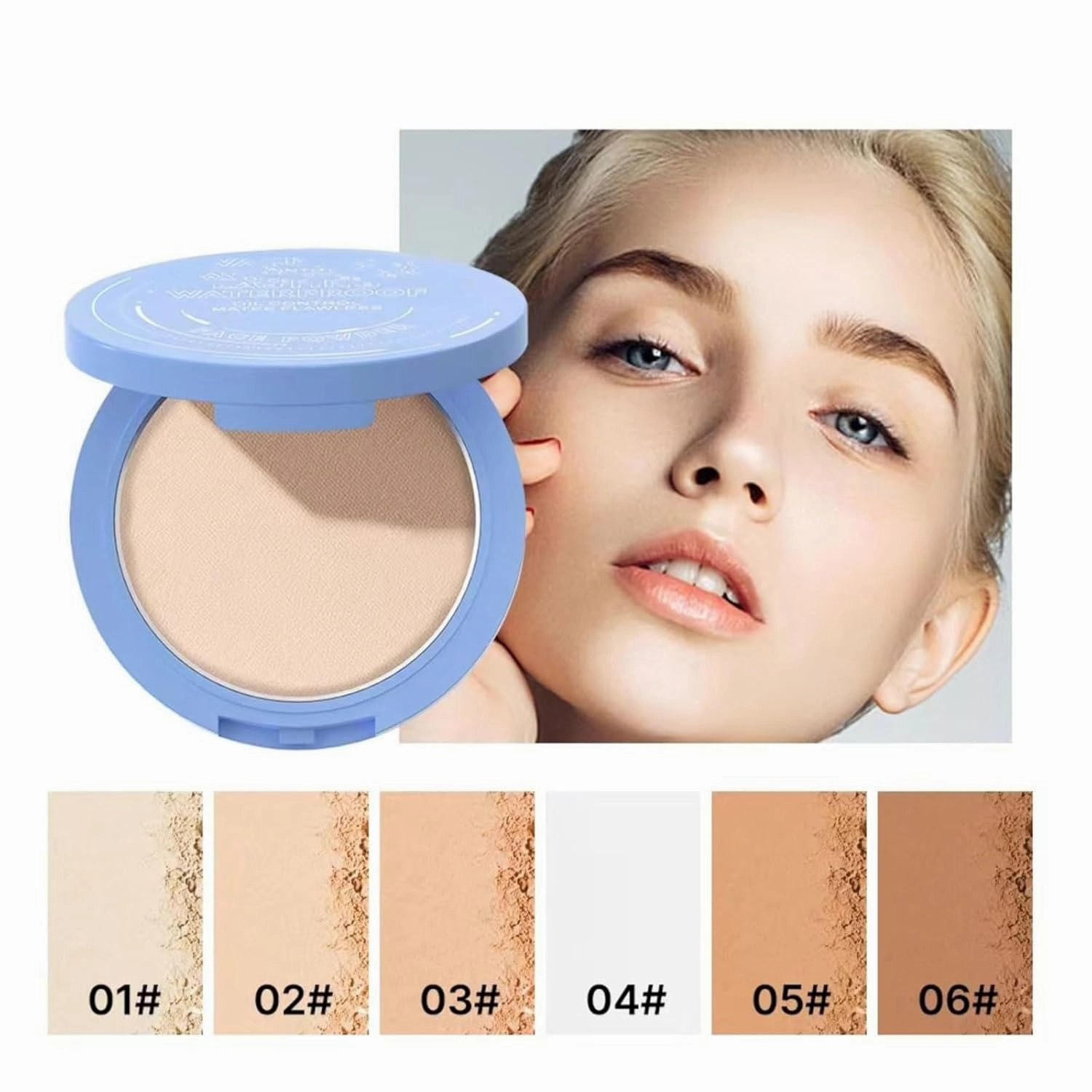 Maycheer Lasting Waterproof Face Powder, Gel Compact Powder, Matte Smooth Setting Powder Makeup, Lightweight Oil Control Facial Powder, Control Shine&smooth Complexion (04 Translucent)