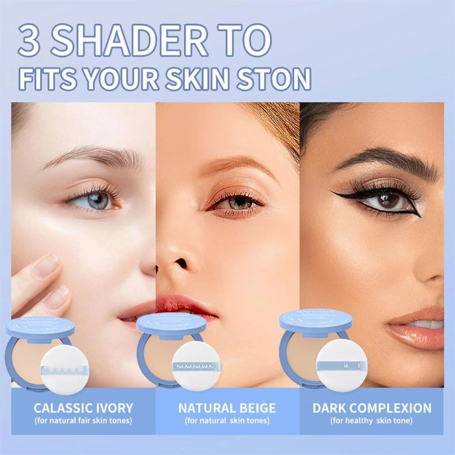 Maycheer Lasting Waterproof Face Powder, Gel Compact Powder, Matte Smooth Setting Powder Makeup, Lightweight Oil Control Facial Powder, Control Shine&smooth Complexion (04 Translucent)