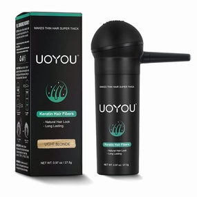 MEDIUM BLONDE Hair Fibers for Thinning Hair 27.5g Bottle with Applicator | Natural Keratin Hair Fibers Concealer for Hair Loss for Men and Women | Hair Building Fibres Powder [MEDIUM BLONDE]