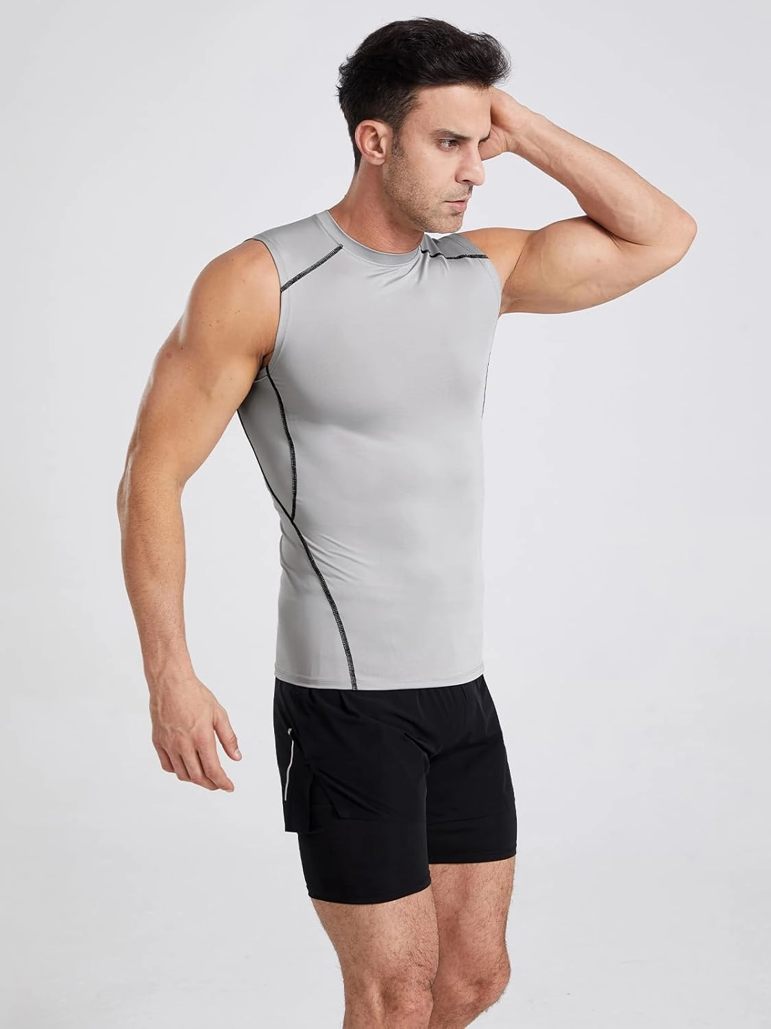 Men's Dry Fit Workout Tank Top Muscle Sleeveless Shirts for Men Compression Tank Top Gym Bodybuilding Running