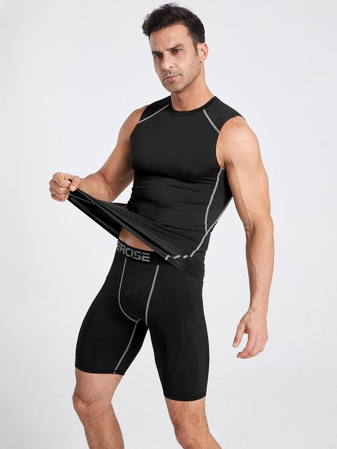 Men's Dry Fit Workout Tank Top Muscle Sleeveless Shirts for Men Compression Tank Top Gym Bodybuilding Running