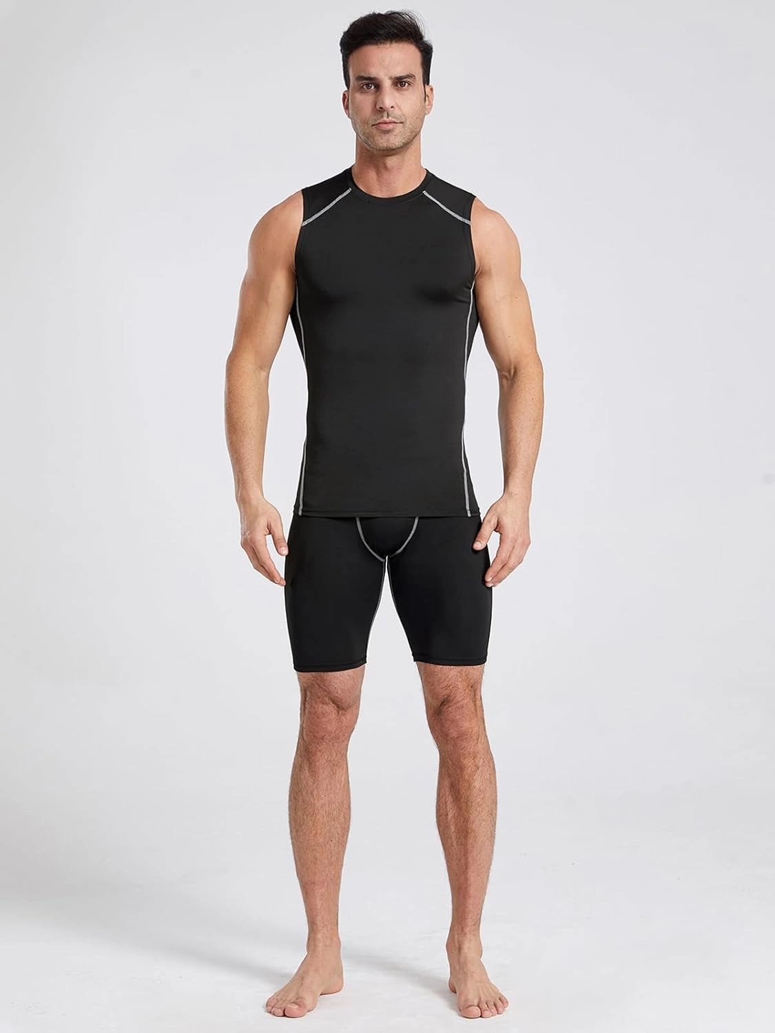 Men's Dry Fit Workout Tank Top Muscle Sleeveless Shirts for Men Compression Tank Top Gym Bodybuilding Running