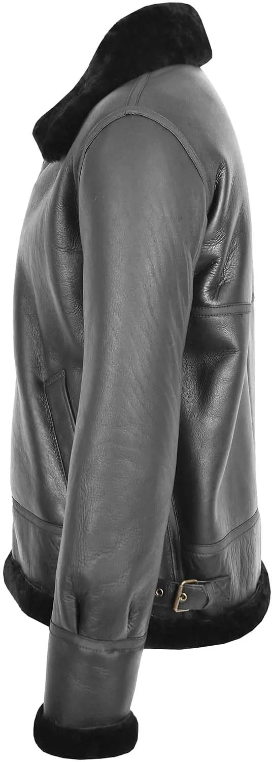 Men's Genuine Sheepskin Flight Jackets Original Aviator Classic Pilot Authentic B3 Bomber Wilbur