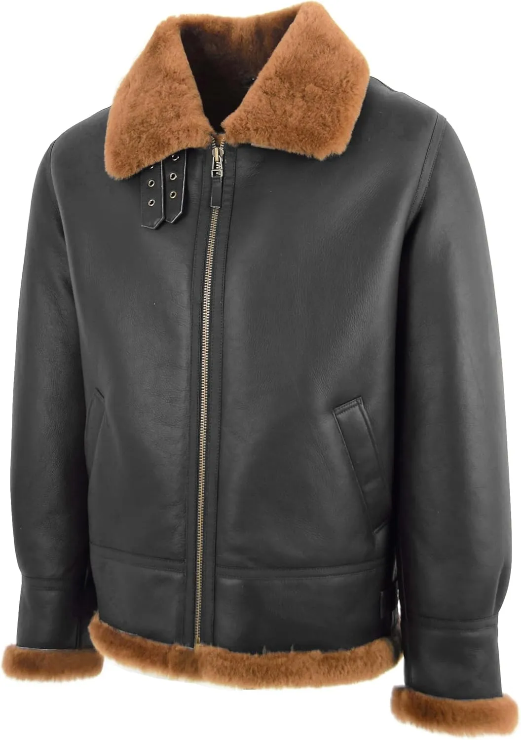 Men's Genuine Sheepskin Flight Jackets Original Aviator Classic Pilot Authentic B3 Bomber Wilbur