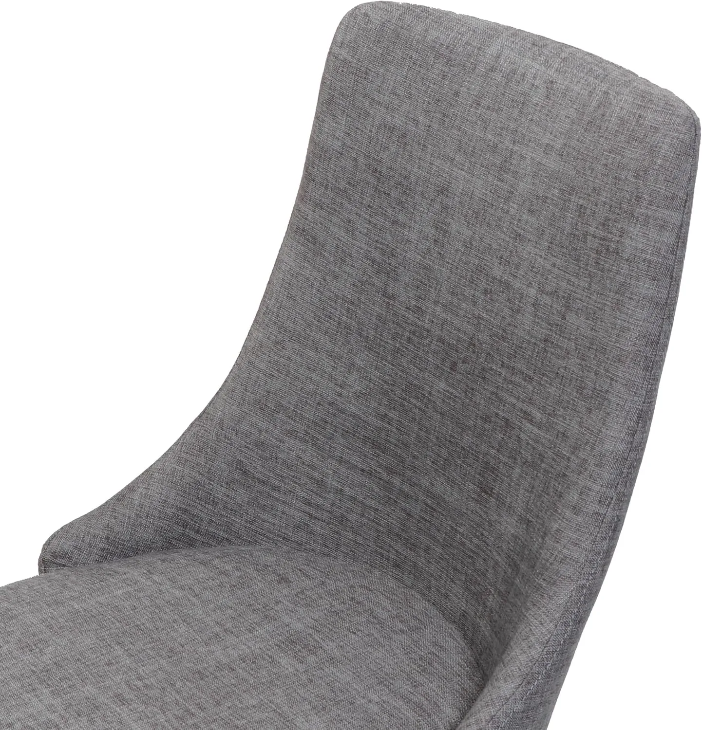 Merax Set of 2 Dining Kitchen Chairs, Mid-Century Modern Fabric Farmhouse Dining Room Chair with Metal Legs for Kitchen, Living Room or Bedroom, Gray-Dark Wainut Wood Finish
