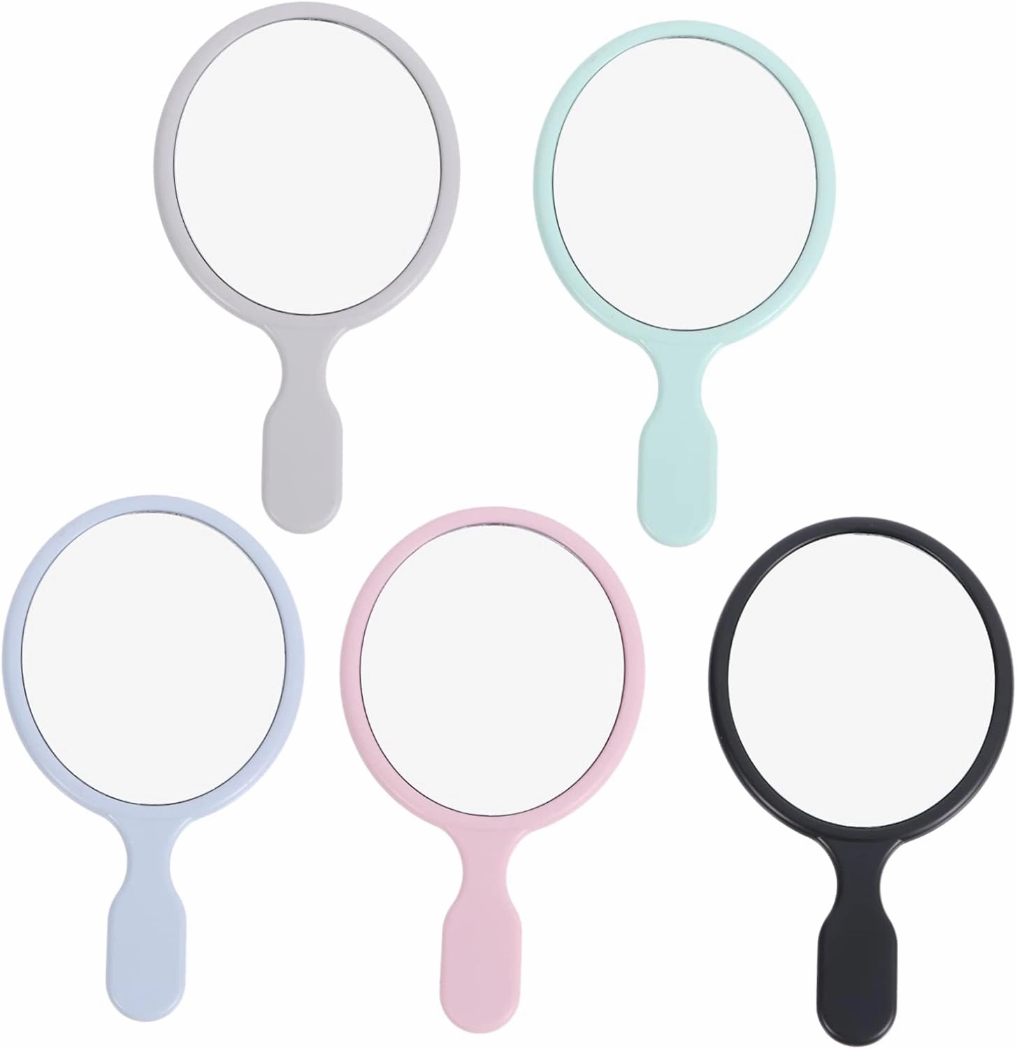 MERRYHAPY Travel Makeup Mirror Set 5pcs Handheld Led Lighted Compact Mirror Perfect for Bathroom Outdoor Cosmetics