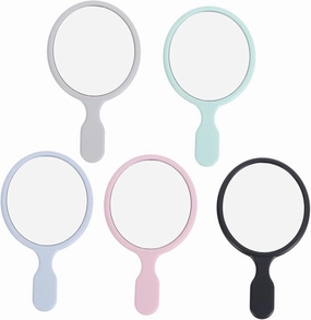 MERRYHAPY Travel Makeup Mirror Set 5pcs Handheld Led Lighted Compact Mirror Perfect for Bathroom Outdoor Cosmetics