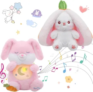 MIAODAM Breathing Stuffed Animal Bunny & Bunny Stuffed Animal Cuddle Carrot Bunny Plush Relief Anxiety Stuffed Perfect for Baby Toddler