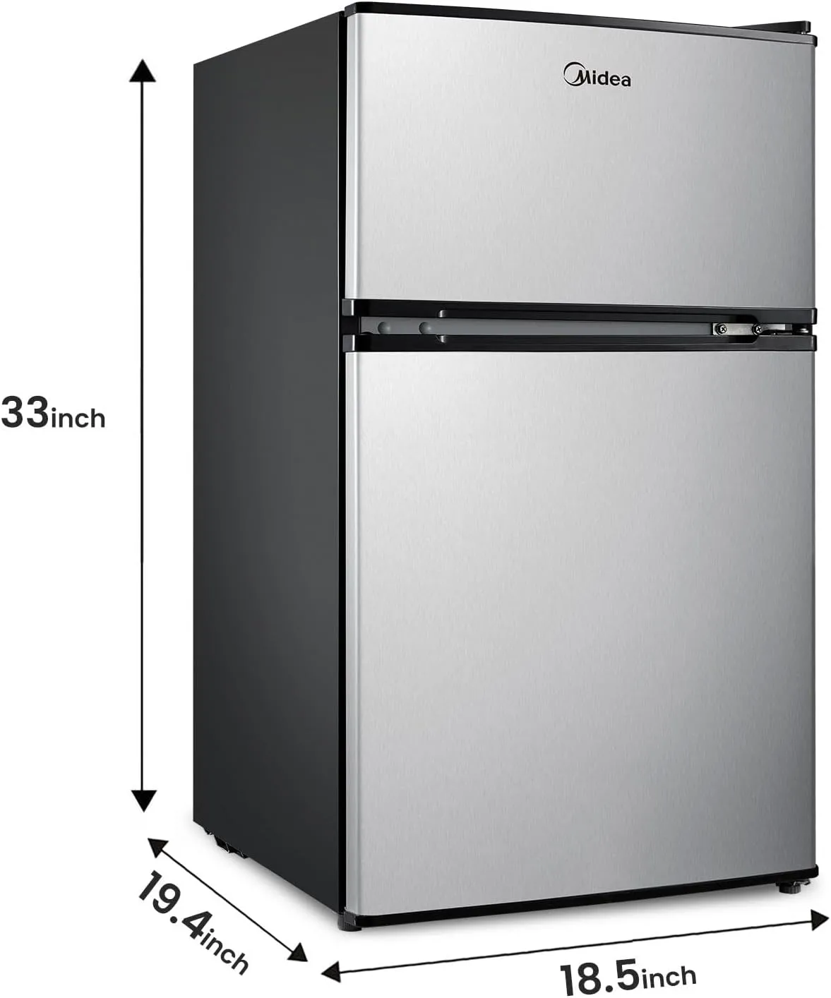 Midea WHD-113FSS1 Compact Refrigerator, 3.1 cu ft, Stainless Steel