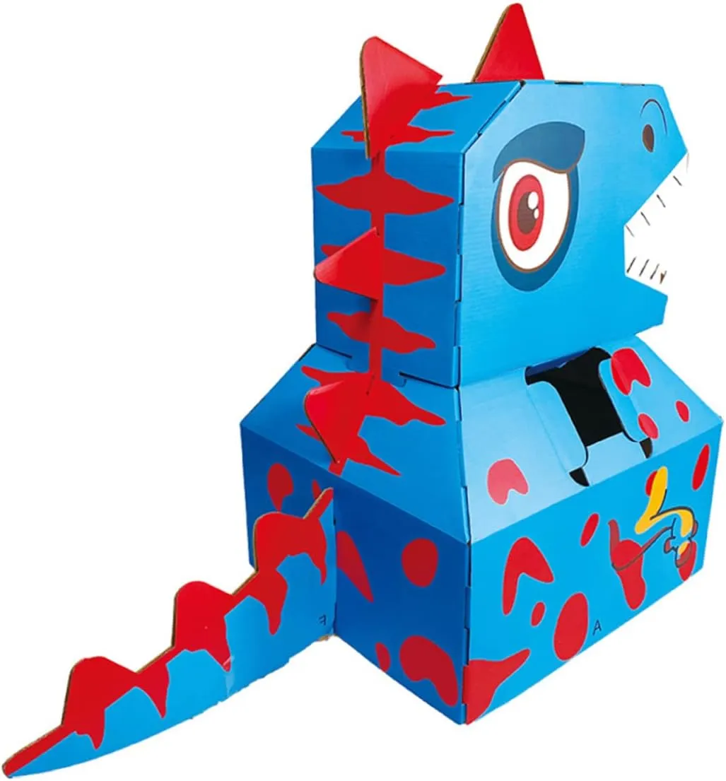 Milisten Dinosaur Model Cardboard Carton Clothes Dinosaur Dinosaurs Birthday present for Plaything Paper Blue
