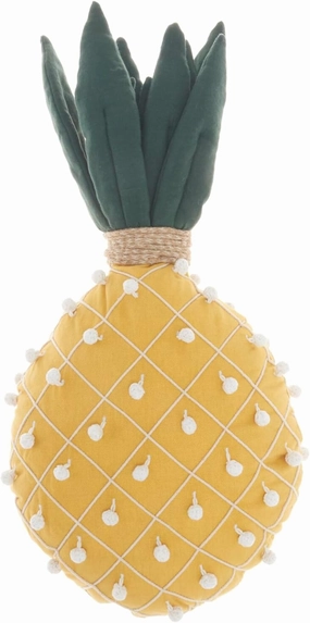 Mina Victory Plush Lines Pineapple Yellow 20" X 12" Throw Pillow