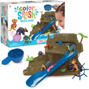 MindWare Dinosaur Color Splash Water Park Bathtub Playset - Interactive Bath Toys with Color Changing Dinosaur Figures - Gift for 3 Year Olds and Up