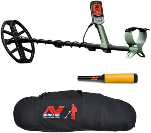 Minelab X-Terra Pro Waterproof Metal Detector Bundle with Case and Pro-Find 15 Pinpointer (3 Items) Black,Gold