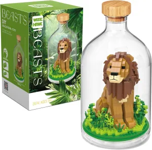 Mini Animals Building Blocks Sets, Micro Blocks Lion Display Model Building Toy Set for Office Home Decor, Birthday Party Favor Gifts for Boys Girls Adults