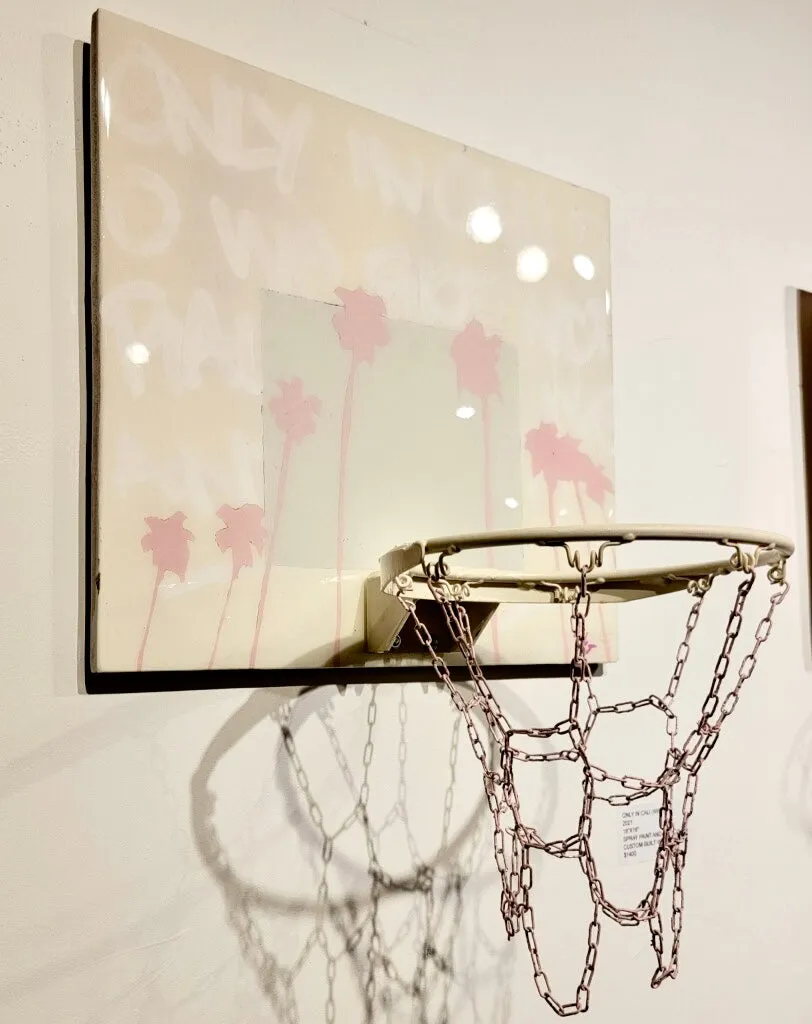 Mini basketball hoop sculpture