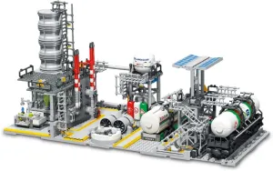 MISINI Architecture M6014 City Chemical Plant Building Set, Contains: Gas Transportation Station, Storage Center, Laboratory, Collectible Display Model Building Kit for Adults - 2142 Pieces Bricks Toy