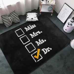 Miss Mrs Ms Doctor Area Rug for Living Room Bedroom - Soft Non-Slip Low Pile Washable Floor Mat, Perfect for Kitchen, Dining Room, Nursery, Office