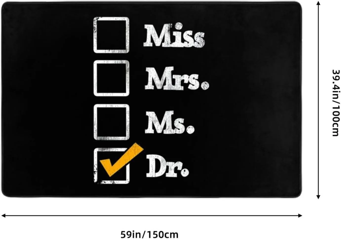 Miss Mrs Ms Doctor Area Rug for Living Room Bedroom - Soft Non-Slip Low Pile Washable Floor Mat, Perfect for Kitchen, Dining Room, Nursery, Office
