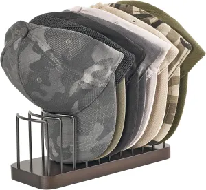 Mkono Hat Organizer for Baseball Caps, Set of 1 Hat Holder for 10 Baseball Caps, Tabletop Hat Rack Stand Hat Storage Display Baseball Cap Organizer for Desk Closet Shelf Dresser