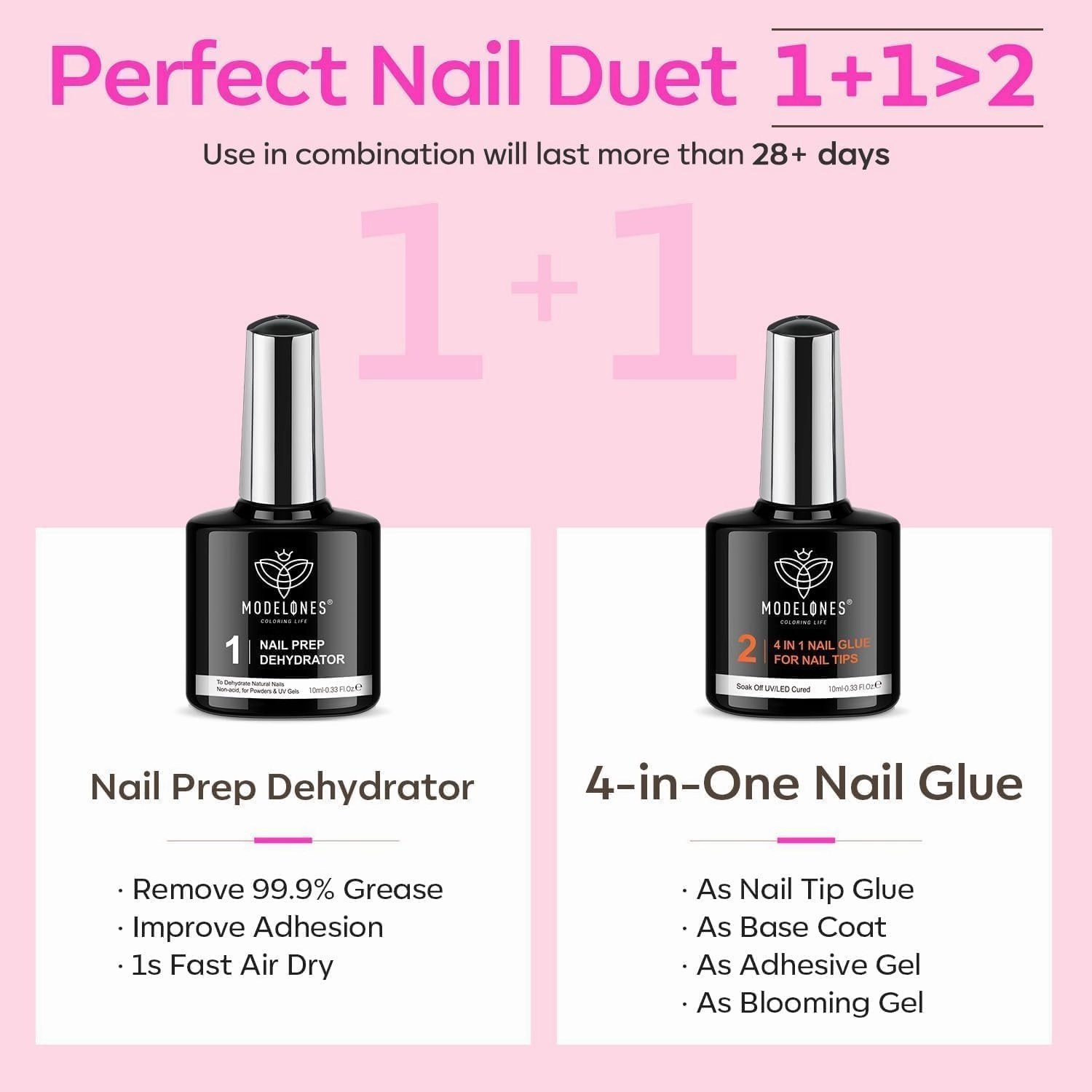 modelones Gel Nail Kit, Fake Nails Long Coffin, 9-in-One Glue Prep Dehydrator & Portable Mini U V Light Acrylic Clipper, 500Pcs Coffin Tips for Extension Kit DIY Salon Home Gifts for Women