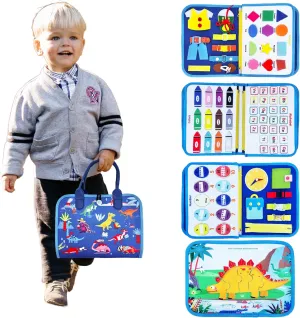 Montessori Busy Book for Toddlers 3-5,Bonus Gift:Includes Free Storage Pouch for Figures!, Busy Board for Boys & Girls, Travel-Friendly Busy Book for Toddlers 1-3, Busy Board for 1 Year Old