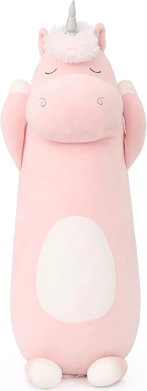 MorisMos 24" Unicorn Body Pillow Large Hugging Pillow Unicorn Stuffed Animal,Soft Plush Toy for Kids Girl, Animal Body Pillow for Special Day, Pink