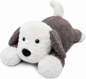 MorisMos 24inch 4Lbs Weighted Microwavable Stuffed Animal, Large Weighted Stuffed Dog Plush, Heatable Unscented Dog Throw Pillow