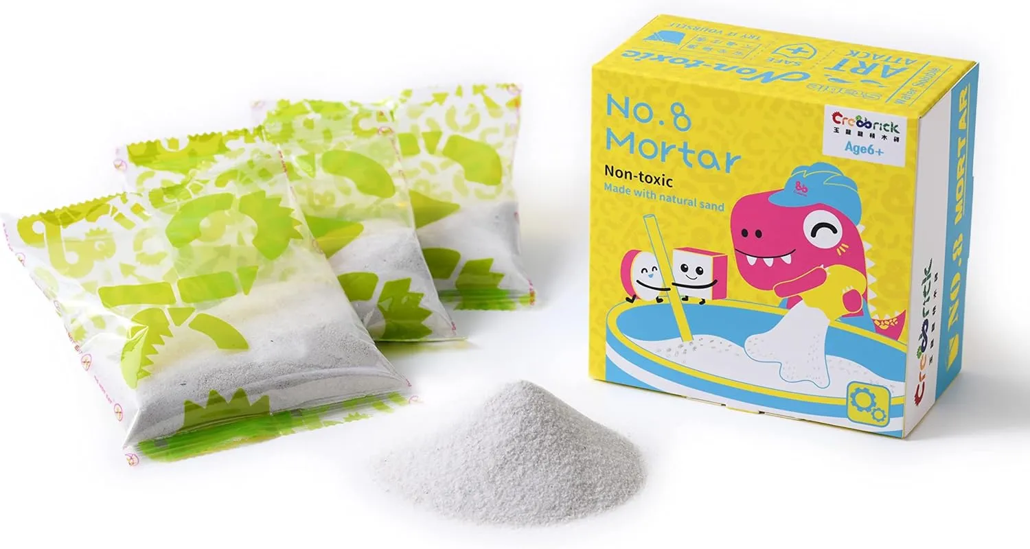 Mortar, Finished Mortar/Cement, Glue, Construction Education Toy for Kids 6  Years Old, Craft Bricks for Adults, Realistic House, DIY Garden, STEM Building Set, CPC Certified and Washable