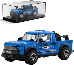 Mould King Speed Champion F150 SVT Raptor Building Toys with Display Case, 27057 Model Car Kits, Pickup Race Car Building Sets for Adults Kids 8 (465PCS)