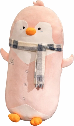Mr. Waddles Cute Pink Penguin Stuffed Animal 35.4''- Long Body Plush Pillow, Soft Cuddly Toy for Anxiety & Sleep, Emotional Support Gift for Kids, Adults, Girlfriend, Bed & Room Decor