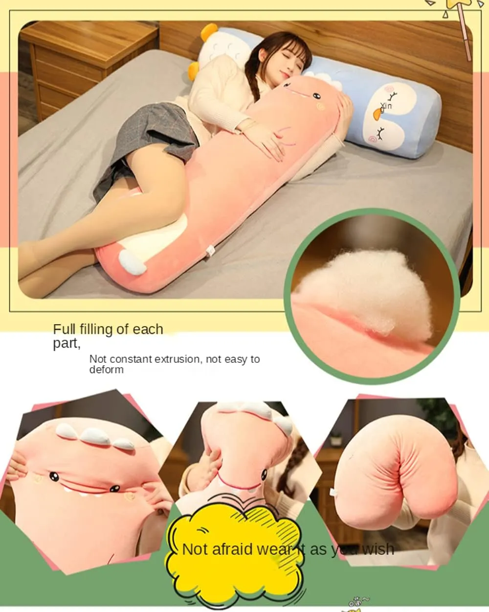 MUPI Long Plush Cute Body Pillow for Bed, Kids Animal Shaped Boyfriend Pillow Toy Gift (Yellow Duck 33 Inch)