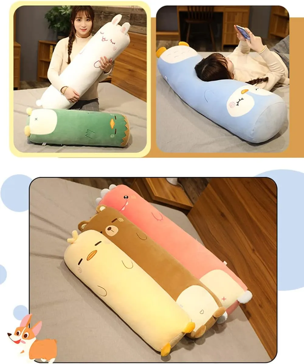 MUPI Long Plush Cute Body Pillow for Bed, Kids Animal Shaped Boyfriend Pillow Toy Gift (Yellow Duck 33 Inch)