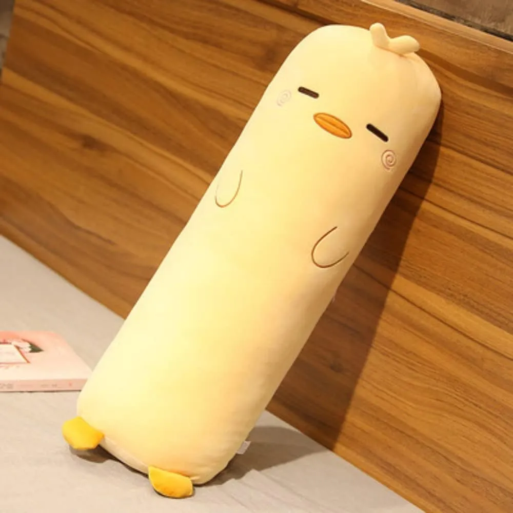 MUPI Long Plush Cute Body Pillow for Bed, Kids Animal Shaped Boyfriend Pillow Toy Gift (Yellow Duck 33 Inch)