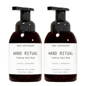 Muse Apothecary Hand Ritual - Aromatic and Nourishing Foaming Hand Soap, Infused with Natural Aromatherapy Essential Oils - USDA Certified Biobased - 11.5 oz, Coconut   Sandalwood, Pack of 2