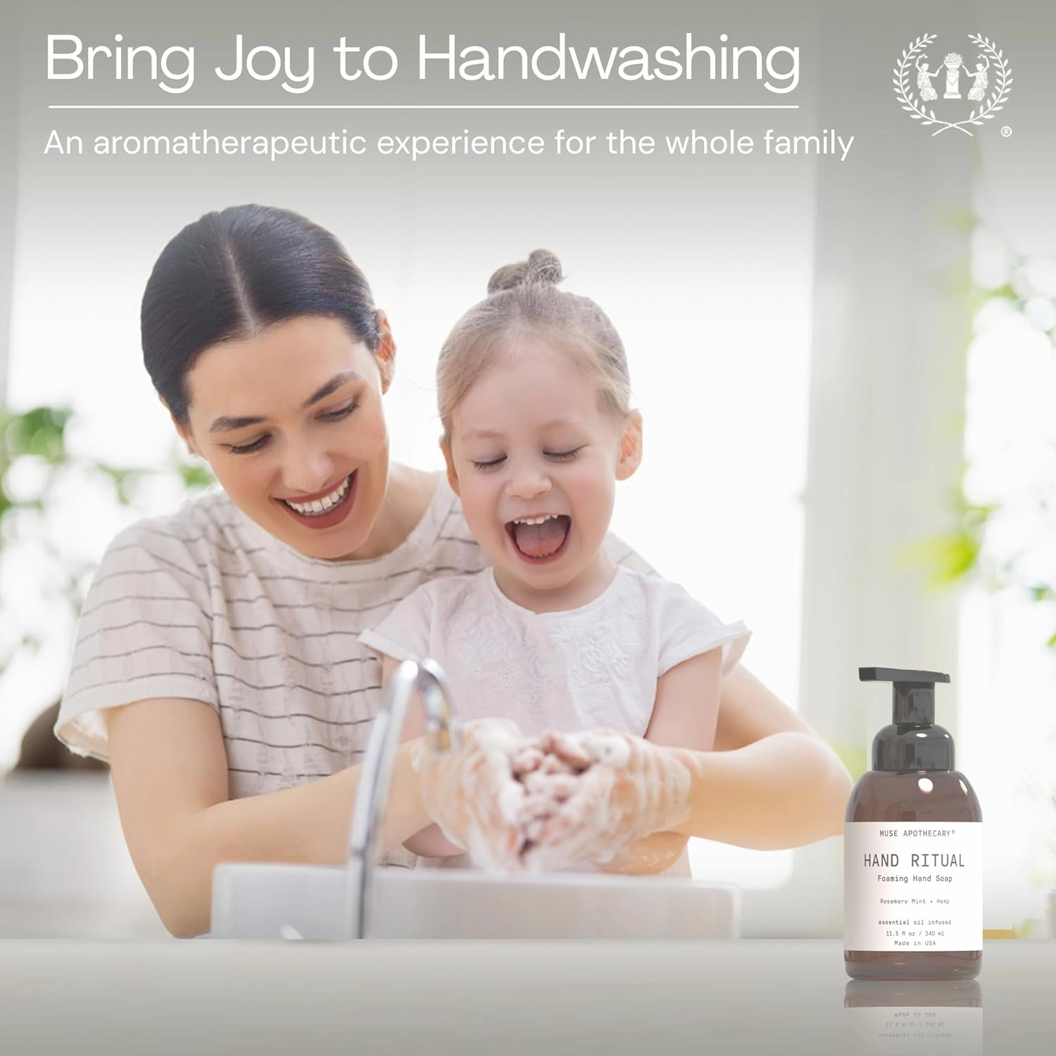 Muse Apothecary Hand Ritual - Aromatic and Nourishing Foaming Hand Soap, Infused with Natural Aromatherapy Essential Oils - USDA Certified Biobased - 11.5 oz, Fleur du Lavender, Pack of 2