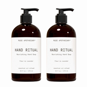 Muse Apothecary Hand Ritual - Aromatic and Nourishing Hand Soap, Infused with Natural Aromatherapy Essential Oils - USDA Certified Biobased - 16 oz, Fleur du Lavender, 2 Pack