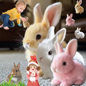 My Realistic Bunny Toy, Bunbi Realistic Bunny, Bunny Realistic Bunny, Vitality Bliss Bunny, Realistic Bunny That Moves for Kids, Jumping, Twitching, and Shaking Ears (3 Colors)