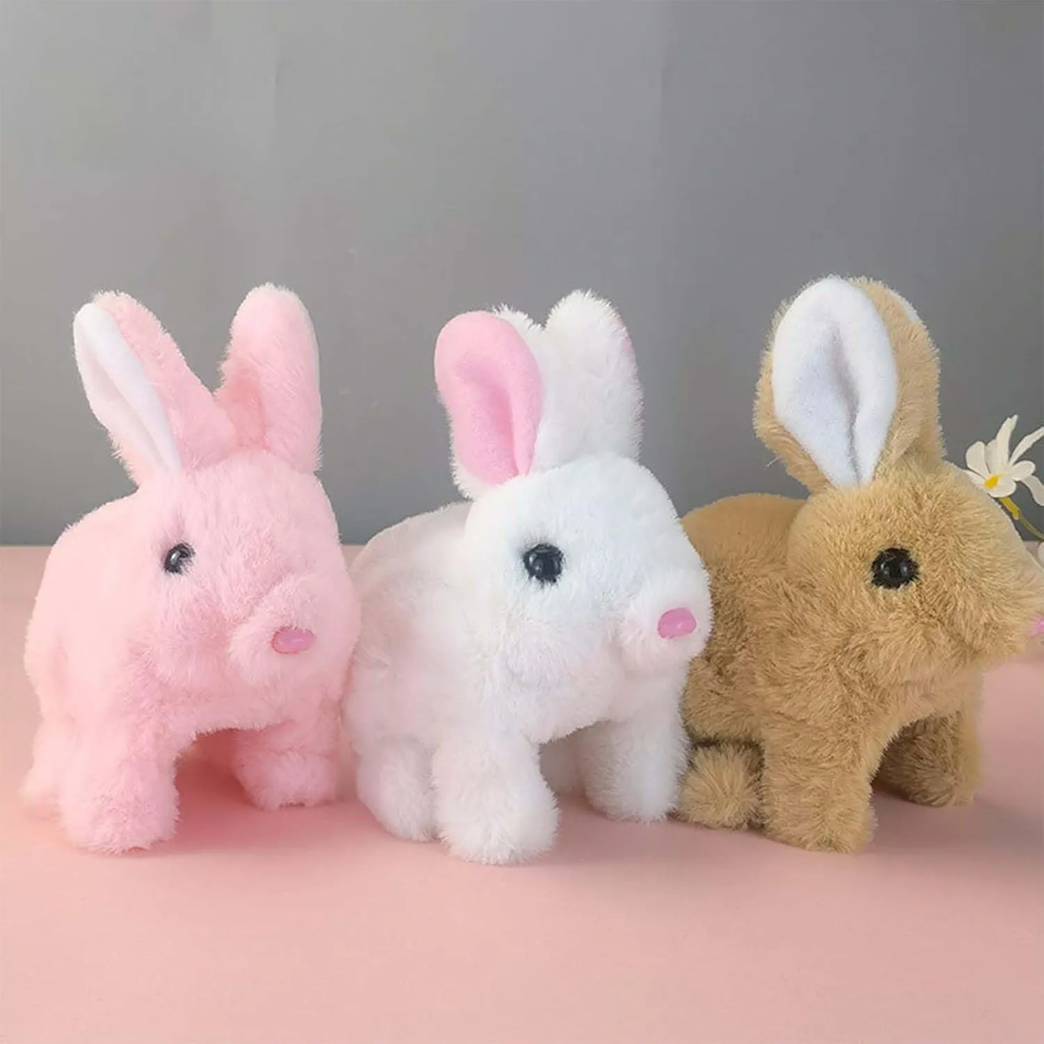 My Realistic Bunny Toy, Bunbi Realistic Bunny, Bunny Realistic Bunny, Vitality Bliss Bunny, Realistic Bunny That Moves for Kids, Jumping, Twitching, and Shaking Ears (3 Colors)