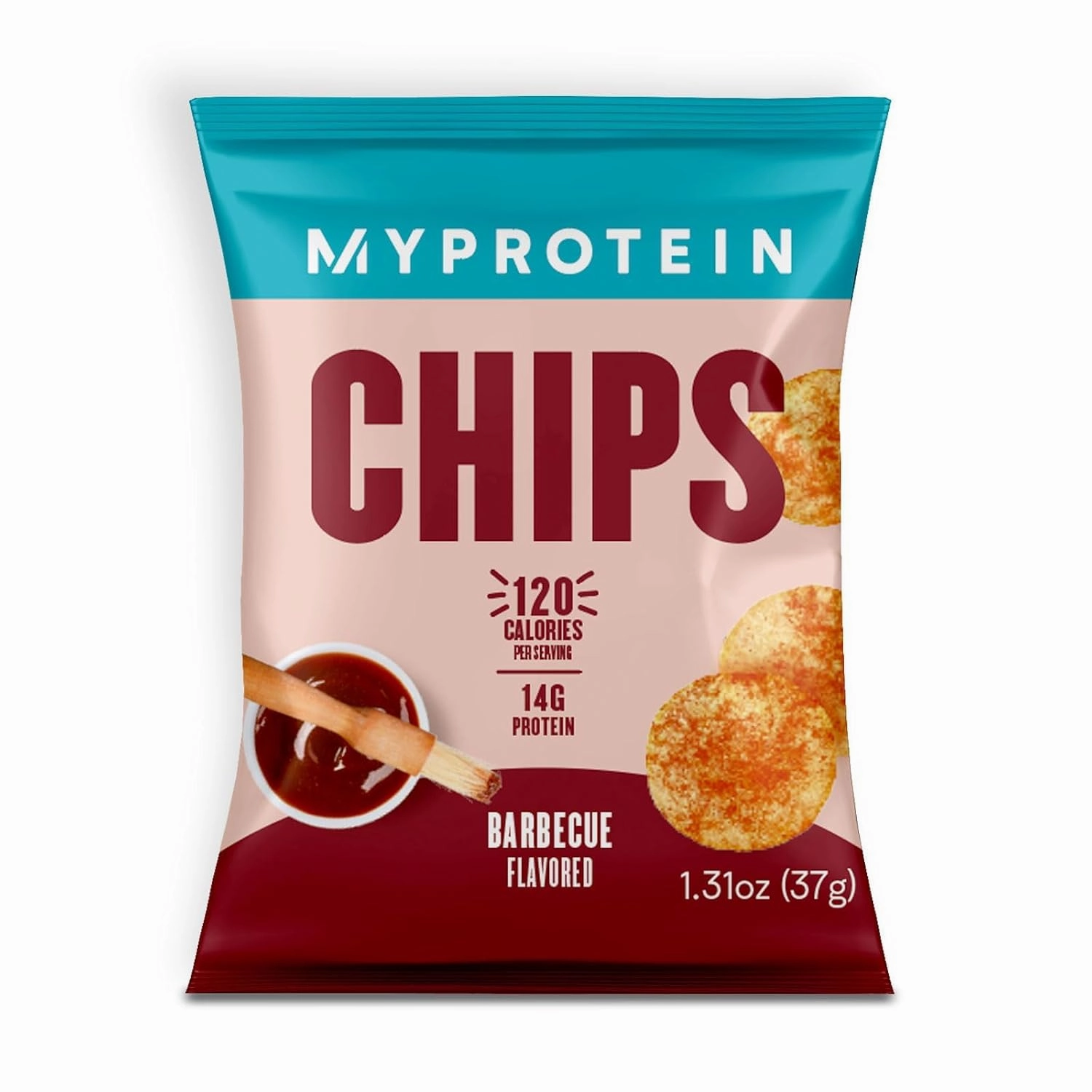 Myprotein Crunchy Protein Chips Barbecue (6 x 37g Packs), 14g High Protein Snacks, Ready-to-Eat Chips, 120 Calories Per Serving, Post Workout Crisps Treat