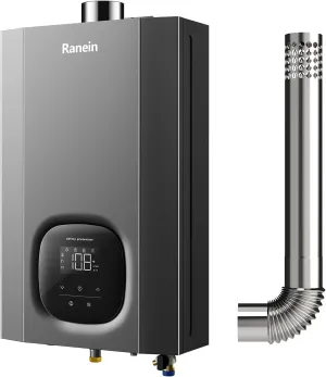Natural Gas Tankless Water Heater with Vent Pipe, Indoor Max 4.3 GPM, 100,000 BTU Instant Hot Water Heater