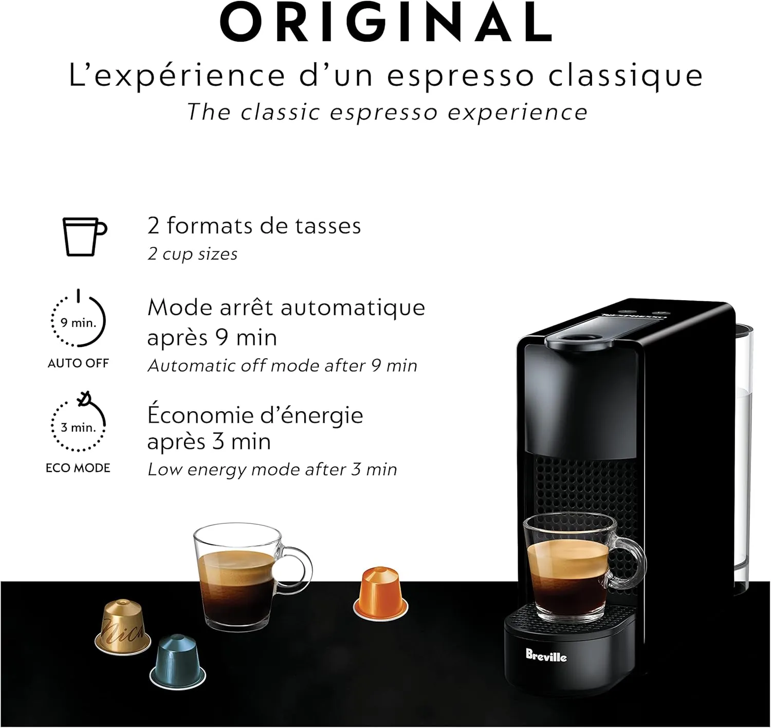 Nespresso Essenza Mini Espresso Machine by Breville, Piano Black