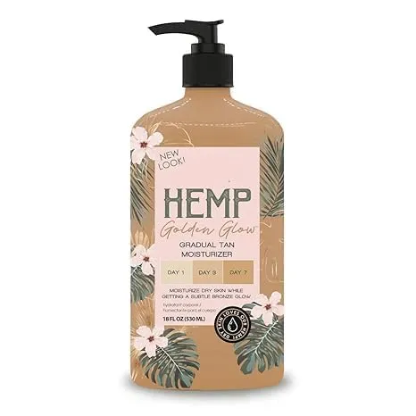 New Skin Care Tan Hemp Golden Glow Bronzing Moisturizer with Skin Firming for Dry Skin, New Look 18 fl oz (1Pack)