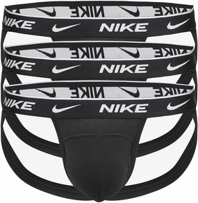 Nike Men`s Everyday Cotton Stretch Jockstraps 3 Pack (B(KE1013-001)/W, X-Large)