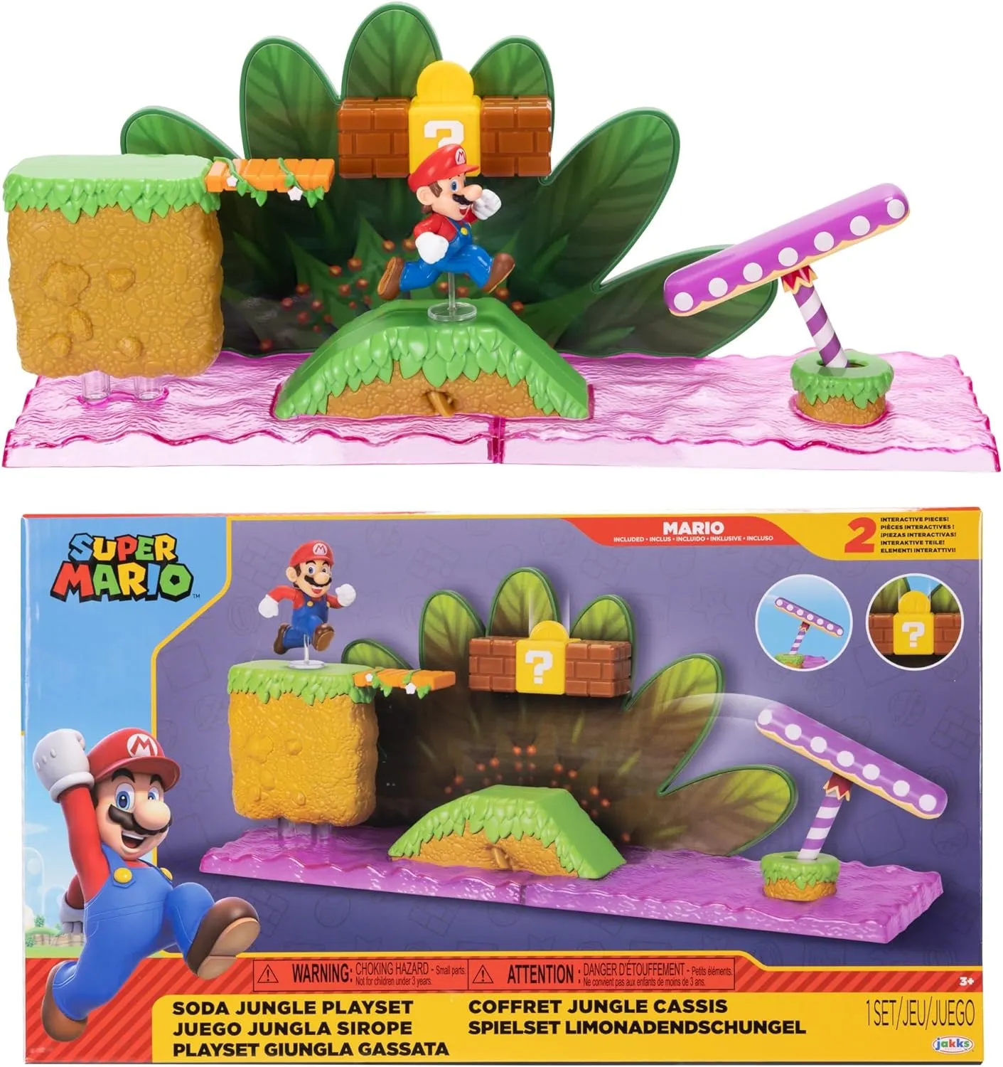 Nintendo Super Soda Jungle Playset Includes 2.5-Inch Mario Figure. Ages 3  (Officially Licensed)